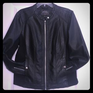 Leather like black jacket